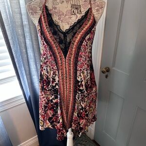 Free People Vibrant Lace Trim Dress